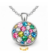 Collier pendentif cristaux verts et turquoise – Élégance naturelle