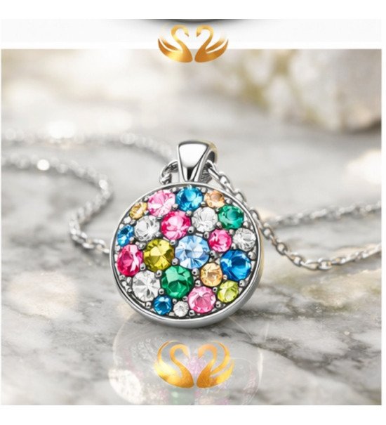 Collier pendentif cristaux verts et turquoise – Élégance naturelle