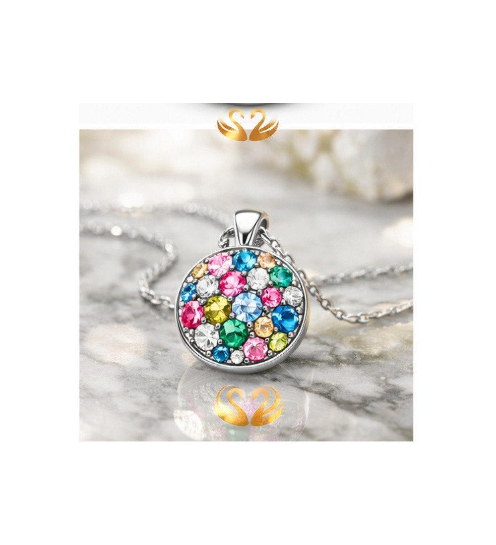 Collier pendentif cristaux verts et turquoise – Élégance naturelle