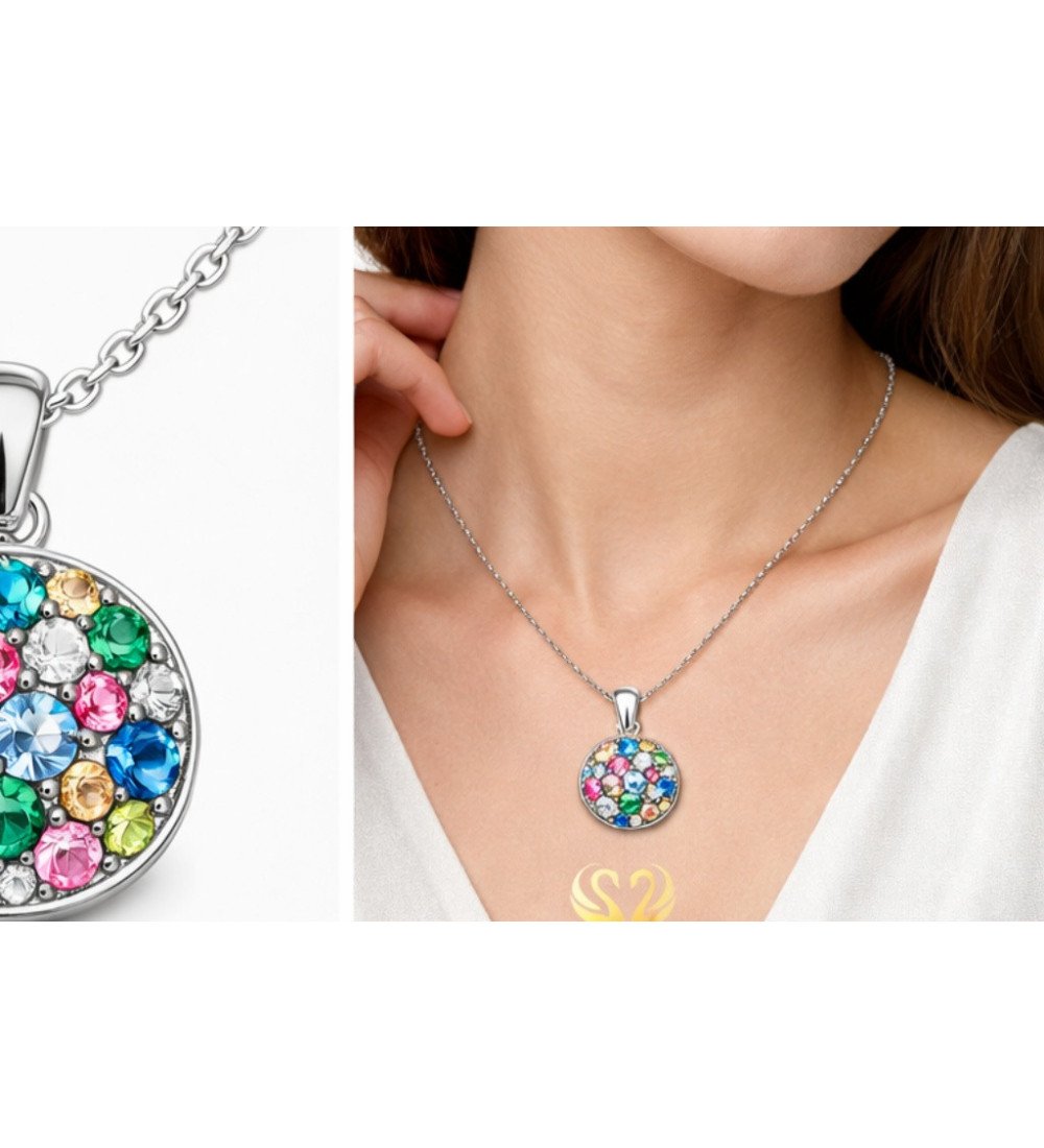 Collier pendentif cristaux verts et turquoise – Élégance naturelle