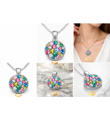 Collier pendentif cristaux verts et turquoise – Élégance naturelle