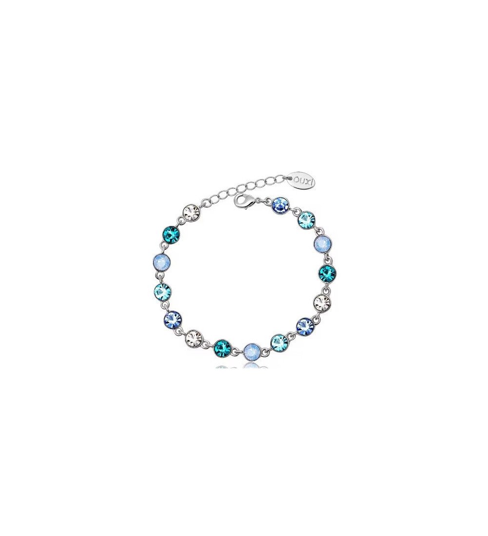Bracelet cristaux bleus et argent – Élégance lumineuse