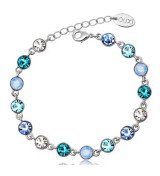 Bracelet cristaux bleus et argent – Élégance lumineuse