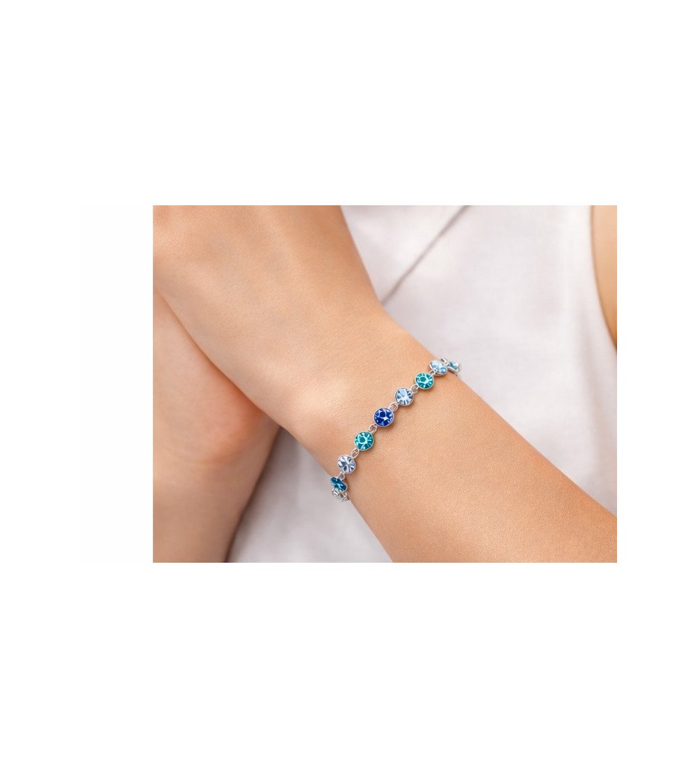 Bracelet cristaux bleus et argent – Élégance lumineuse