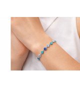 Bracelet cristaux bleus et argent – Élégance lumineuse
