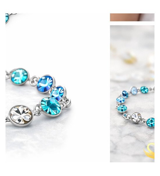 Bracelet cristaux bleus et argent – Élégance lumineuse