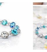 Bracelet cristaux bleus et argent – Élégance lumineuse