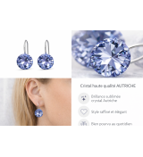 Boucles d’oreilles cristal bleu – Haute qualité Autriche – Élégantes & brillantes