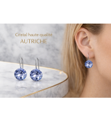 Boucles d’oreilles cristal bleu – Haute qualité Autriche – Élégantes & brillantes