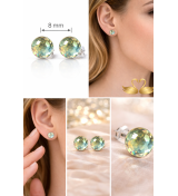 Boucles d’oreilles rondes en cristal autrichien – Clous élégants et lumineux (8 mm)