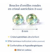 Boucles d’oreilles rondes en cristal autrichien – Clous élégants et lumineux (8 mm)