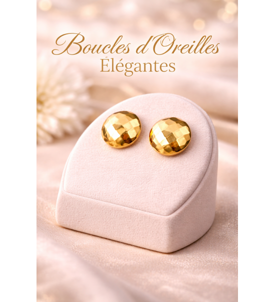 Boucles d’oreilles dorées cristal autrichien – bijoux élégants femme