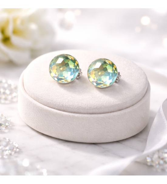 Boucles d’oreilles rondes en cristal autrichien – Clous élégants et lumineux (8 mm)