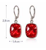 Boucles d’oreilles cristal rouge femme – Bijou élégant et brillant (2,8 cm)