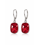 Boucles d’oreilles cristal rouge femme – Bijou élégant et brillant (2,8 cm)