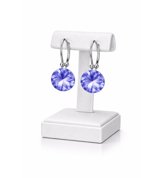 Boucles d’oreilles cristal bleu – Haute qualité Autriche – Élégantes & brillantes