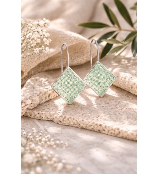 Esra Conjunto Colgante Diamante Floral Oro Blanco