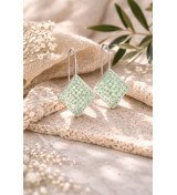 Esra Floral Diamond Pendant Set White Gold