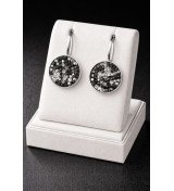 Boucles d’oreilles cristal noir & argent – Élégance scintillante femme