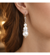 Boucles d’Oreilles Perles Pendantes Élégantes – Bijou Chic Femme avec Cristaux
