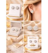 Diamond Trinity Earring Dangler Rose Gold