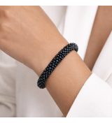 Bracelet en cristal noir élégant – Bijou extensible chic et tendance