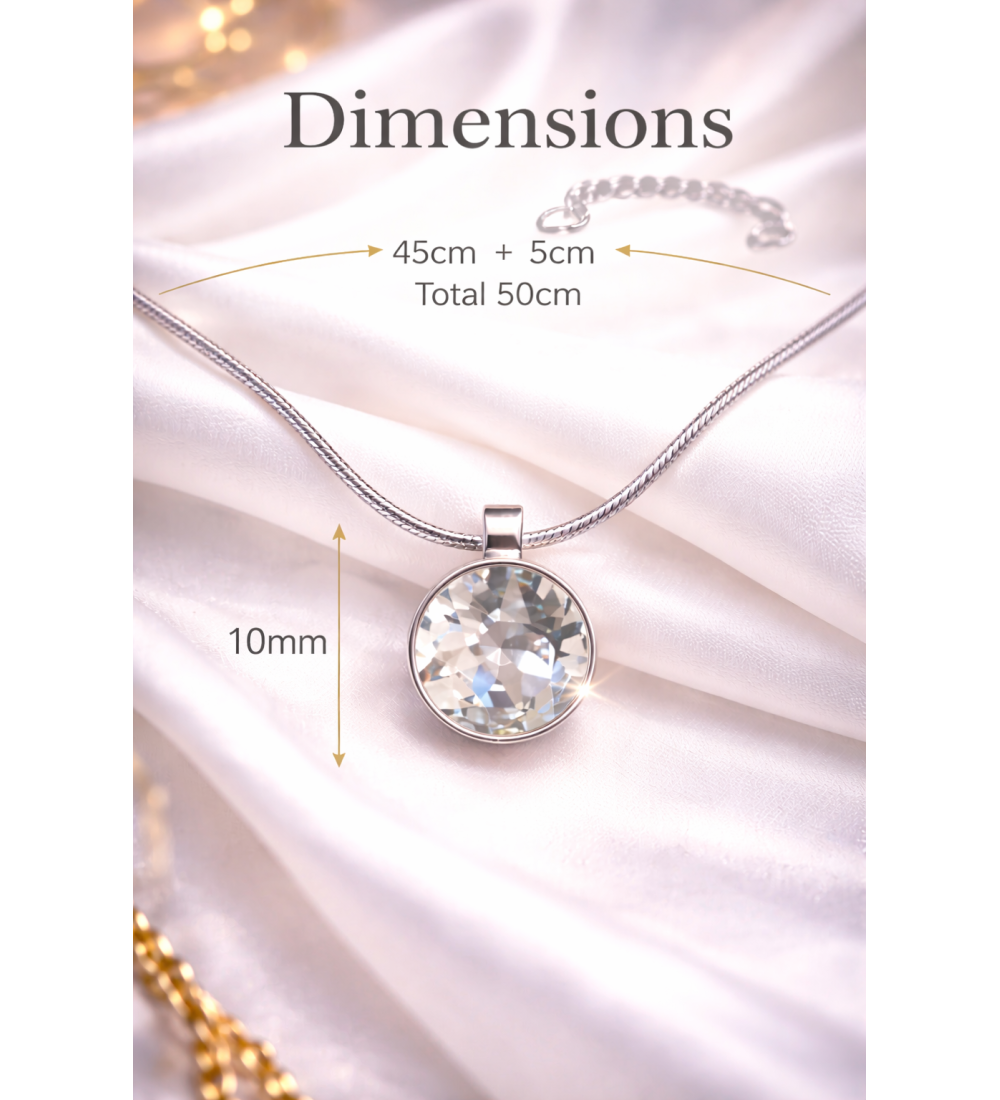Collier cristal femme luxe – Pendentif brillant effet diamant – Livraison gratuite