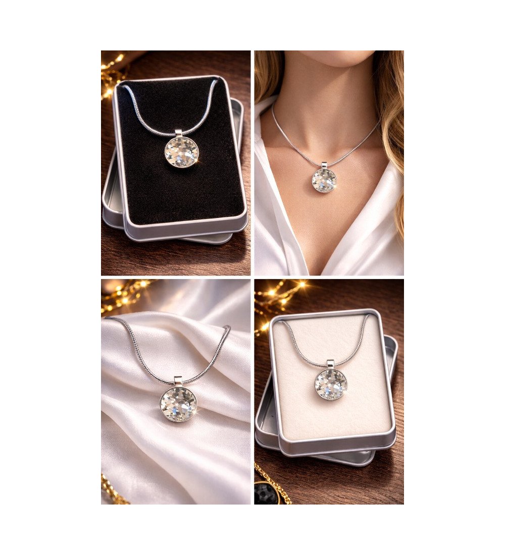 Collier cristal femme luxe – Pendentif brillant effet diamant – Livraison gratuite