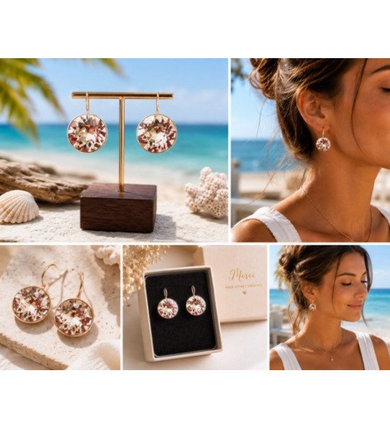 Boucles d’Oreilles Cristal Élégance cristal Blanc
