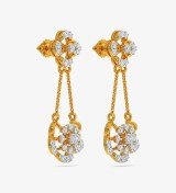 Diamond Yellow Gold 22kt Dangle Earring