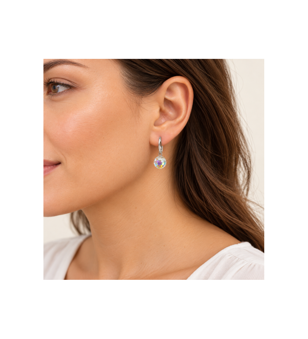 Boucles d’oreilles artisanales ornées de cristaux Swarovski 8 m