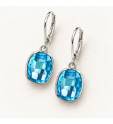 Boucles d’oreilles ornées de cristaux Swarovski bleus