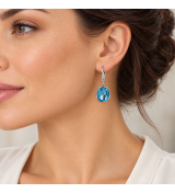 Boucles d’oreilles ornées de cristaux Swarovski bleus
