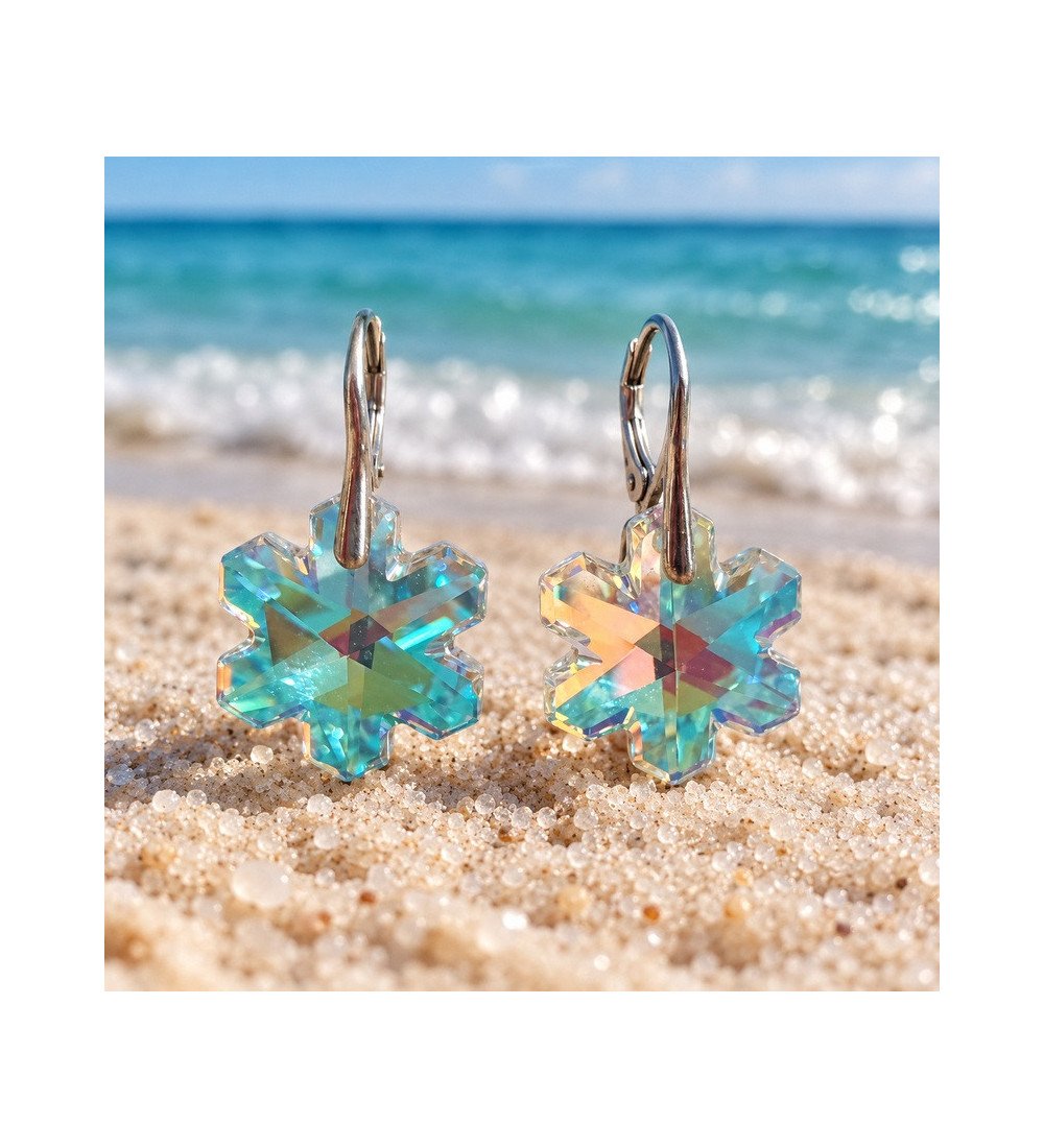 Boucles d’oreilles flocon ornées de cristaux Swarovski