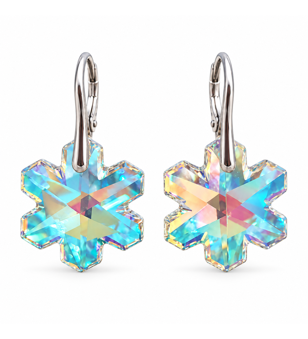 Boucles d’oreilles flocon ornées de cristaux Swarovski