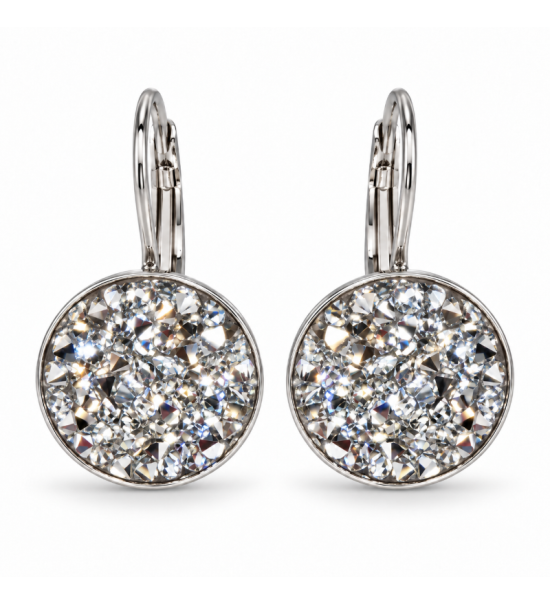 Boucles d’oreilles rondes 15 mm, cristaux Swarovski