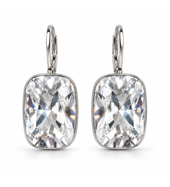 Boucles d’oreilles cristal Swarovski transparent 10 × 15 mm