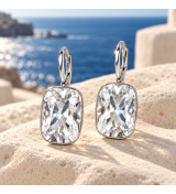 Boucles d’oreilles cristal Swarovski transparent 10 × 15 mm
