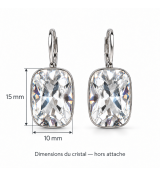 Boucles d’oreilles cristal Swarovski transparent 10 × 15 mm
