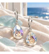 Boucles d’oreilles gouttes 15 mm, cristaux Swarovski