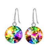Boucles d’oreilles cristal autrichien arc-en-ciel – Bijou élégant multicolore femme