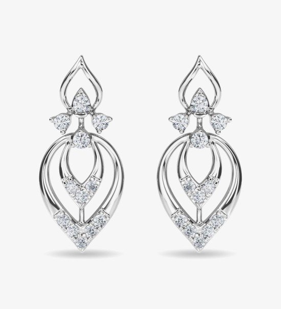 Boucle d'oreille Eulla à clou de diamant or rose