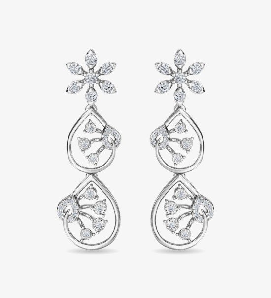 Pendiente de diamantes Trinity Dangler Oro rosa